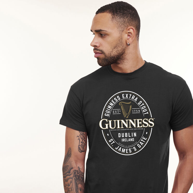 Guinness Extra Stout Stamp Black T-Shirt